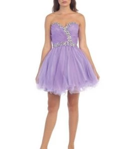 Prom Beaded Short Sweetheart Dress With Ruffled Skirt By Star Box 6059