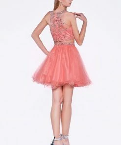 Beaded Short Two Piece Dress By Cinderella Divine 975 Prom