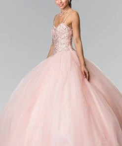 Beaded Sleeveless A-Line Ballgown By Elizabeth K GL2350