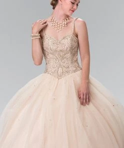 Beaded Sleeveless A-Line Ballgown By Elizabeth K GL2350