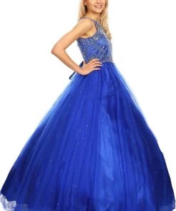 Beaded Sleeveless Ball Gown By Cinderella Couture 5027