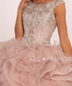 Beaded Sleeveless Ball Gown With Ruffled Skirt By Elizabeth K GL2514 9 Beaded Sleeveless Ball Gown With Ruffled Skirt By Elizabeth K GL2514