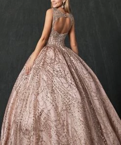 Beaded Sleeveless Glitter Ball Gown By Juliet 1428