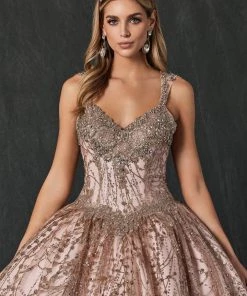 Beaded Sleeveless Glitter Ball Gown By Juliet 1428