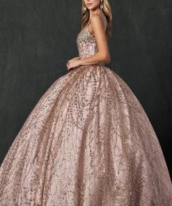 Beaded Sleeveless Glitter Ball Gown By Juliet 1428