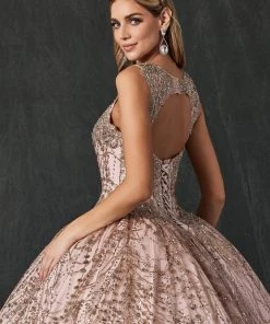 Beaded Sleeveless Glitter Ball Gown By Juliet 1428