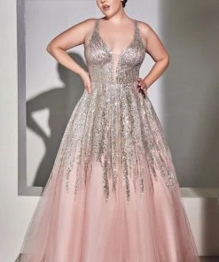 Beaded Sleeveless Gown By Cinderella Divine C135