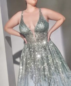 Beaded Sleeveless Gown By Cinderella Divine C135