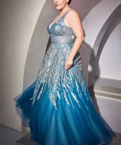 Beaded Sleeveless Gown By Cinderella Divine C135