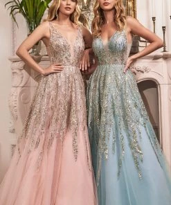 Beaded Sleeveless Gown By Cinderella Divine C135