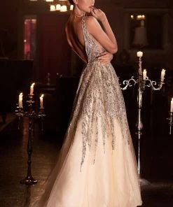 Beaded Sleeveless Gown By Cinderella Divine C135