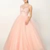Beaded Sleeveless Illusion Ball Gown By Juliet 1417