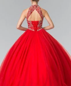 Beaded Sleeveless Illusion Ballgown By Elizabeth K GL2206 13 Beaded Sleeveless Illusion Ballgown By Elizabeth K GL2206