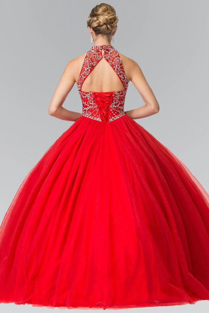 Beaded Sleeveless Illusion Ballgown By Elizabeth K GL2206 7 Beaded Sleeveless Illusion Ballgown By Elizabeth K GL2206