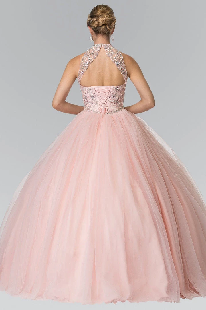Beaded Sleeveless Illusion Ballgown By Elizabeth K GL2206 6 Beaded Sleeveless Illusion Ballgown By Elizabeth K GL2206