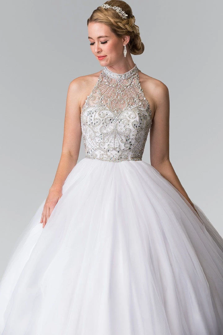 Beaded Sleeveless Illusion Ballgown By Elizabeth K GL2206 9 Beaded Sleeveless Illusion Ballgown By Elizabeth K GL2206