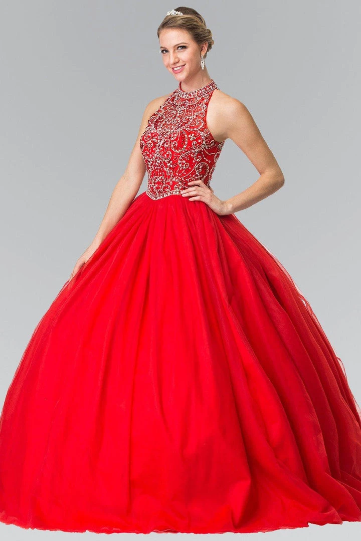 Beaded Sleeveless Illusion Ballgown By Elizabeth K GL2206 4 Beaded Sleeveless Illusion Ballgown By Elizabeth K GL2206