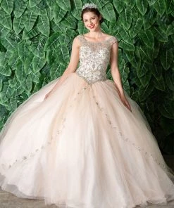 Calla Collection Beaded Illusion Quinceanera Dress By Calla KY77621X