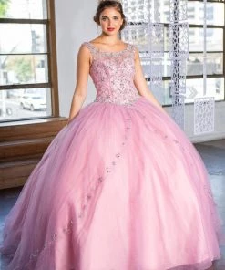 Calla Collection Beaded Illusion Quinceanera Dress By Calla KY77621X