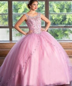 Calla Collection Beaded Illusion Quinceanera Dress By Calla KY77621X