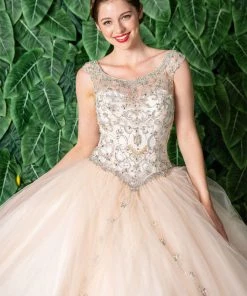 Calla Collection Beaded Illusion Quinceanera Dress By Calla KY77621X