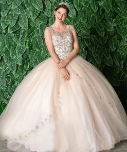 Calla Collection Beaded Illusion Quinceanera Dress By Calla KY77621X