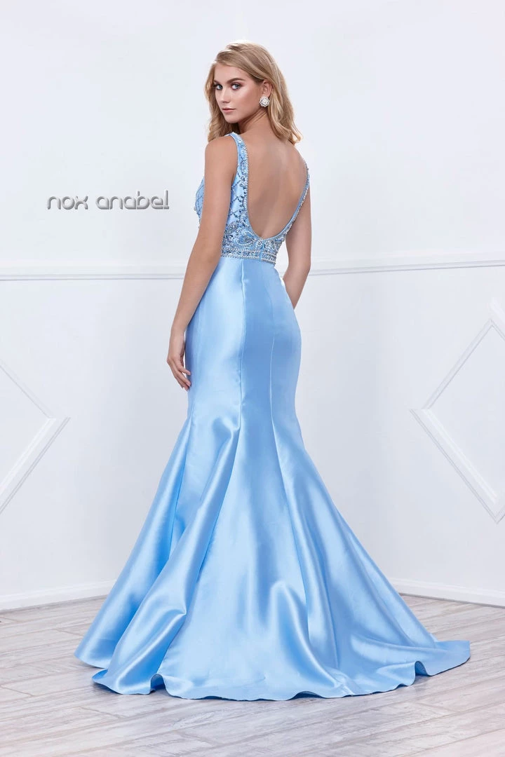 Prom Beaded Sleeveless Mermaid Dress By Nox Anabel 8307 8 Prom Beaded Sleeveless Mermaid Dress By Nox Anabel 8307