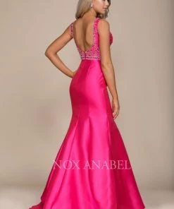 Prom Beaded Sleeveless Mermaid Dress By Nox Anabel 8307 12 Prom Beaded Sleeveless Mermaid Dress By Nox Anabel 8307