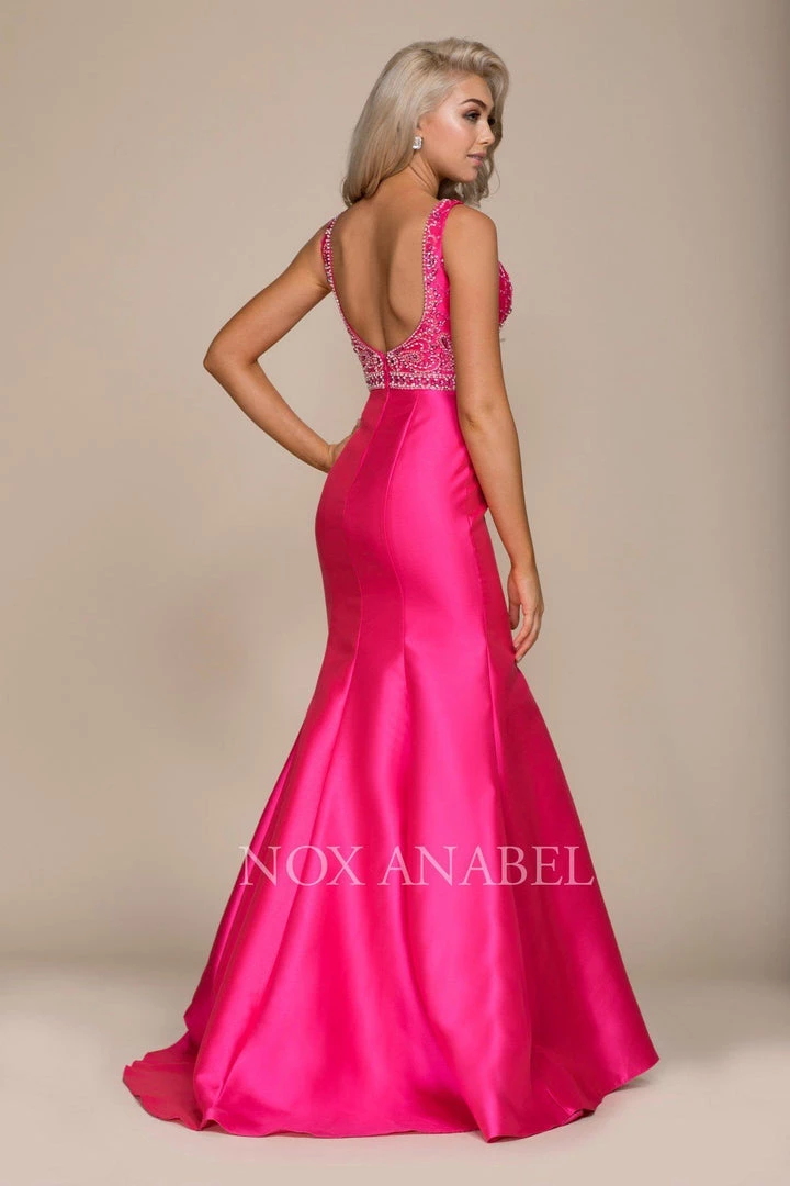 Prom Beaded Sleeveless Mermaid Dress By Nox Anabel 8307 6 Prom Beaded Sleeveless Mermaid Dress By Nox Anabel 8307