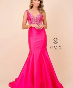 Prom Beaded Sleeveless Mermaid Dress By Nox Anabel 8307