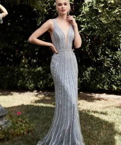 Beaded Sleeveless Mermaid Gown By Cinderella Divine CD960