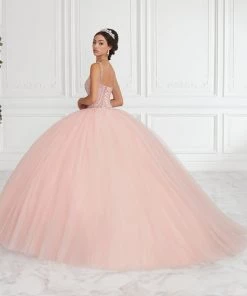 Quinceañera Beaded Sleeveless Tulle Quinceanera Dress By House Of Wu 26943