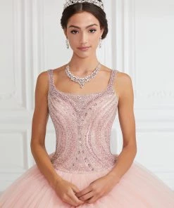 Quinceañera Beaded Sleeveless Tulle Quinceanera Dress By House Of Wu 26943