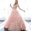 Ruffled Strapless Organza Ball Gown By Juliet 1418