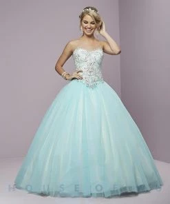 Quinceañera Beaded Strapless Dress By House Of Wu Fiesta Gowns 56287