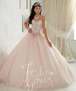 Quinceañera Beaded Strapless Dress By House Of Wu Fiesta Gowns 56287
