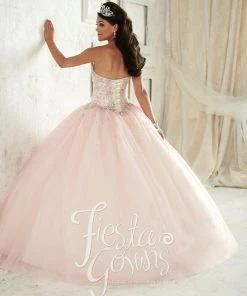 Quinceañera Beaded Strapless Dress By House Of Wu Fiesta Gowns 56287