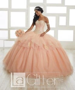 LA Glitter By House Of Wu Strapless Glitter Dress By House Of Wu LA Glitter 24027 Quinceañera