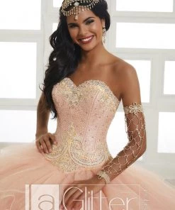 LA Glitter By House Of Wu Strapless Glitter Dress By House Of Wu LA Glitter 24027 Quinceañera
