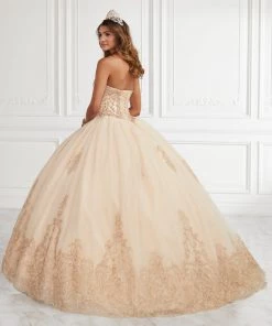 House Of Wu Fiesta Gowns Beaded Strapless Quinceanera Dress By Fiesta Gowns 56386