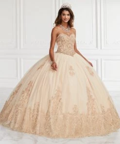 House Of Wu Fiesta Gowns Beaded Strapless Quinceanera Dress By Fiesta Gowns 56386