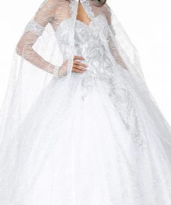 Beaded Sweetheart Ball Gown With Cape By Elizabeth K GL2914