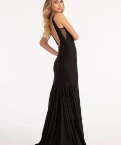 Beaded V-Neck Mermaid Dress By Elizabeth K GL3037 Prom