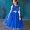 Calla Collection Big Girls Pleated Tea Length Tulle Dress By Calla D793 Flower Girl Dresses