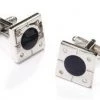 ABC Fashion Black And Silver Square Cufflinks Men