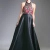 Long Halter Dress With Floral Bodice By Cinderella Divine C80325 1 Long Halter Dress With Floral Bodice By Cinderella Divine C80325