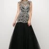 Prom Black Illusion Trumpet Tulle Dress By Cinderella Divine UM072
