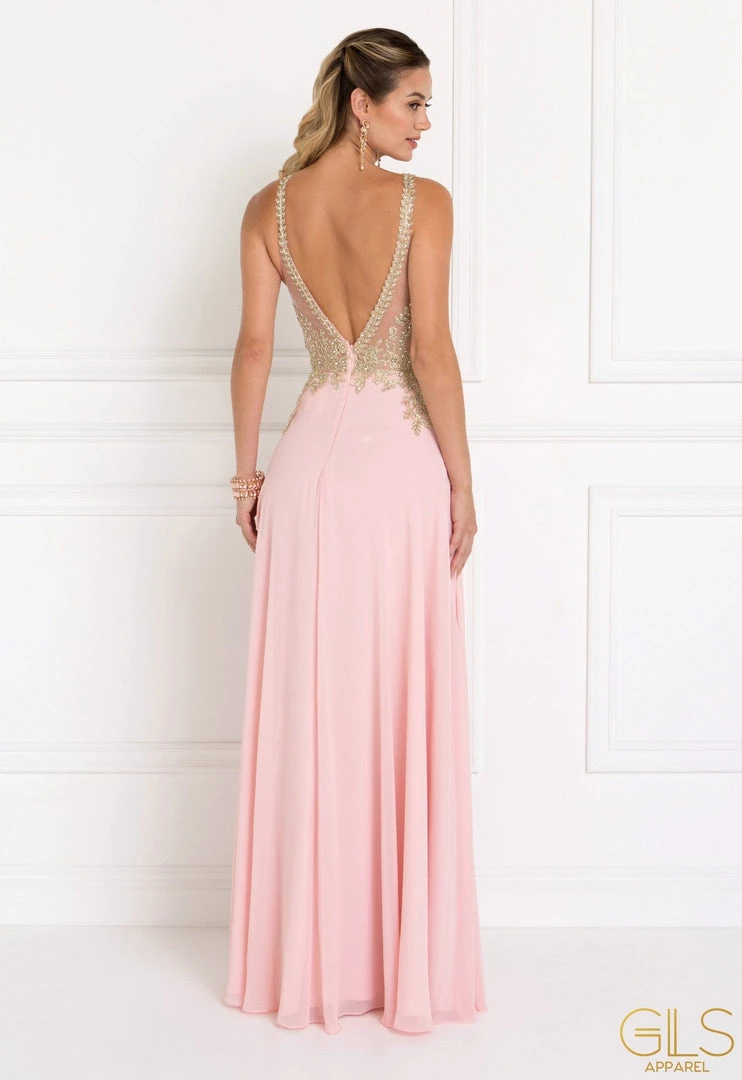 Black Long Open Back Chiffon Dress By Elizabeth K GL1526 Prom 6 Black Long Open Back Chiffon Dress By Elizabeth K GL1526 Prom