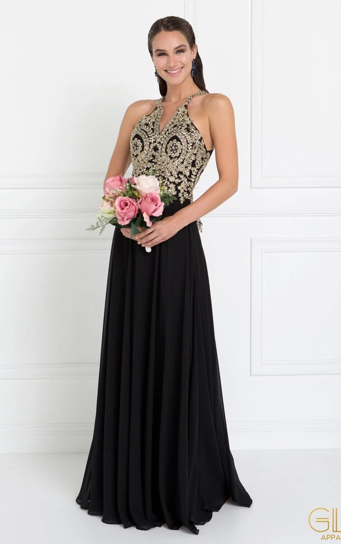 Black Long Open Back Chiffon Dress By Elizabeth K GL1526 Prom 3 Black Long Open Back Chiffon Dress By Elizabeth K GL1526 Prom