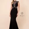 Black Long Sleeveless Beaded Illusion Dress By Nox Anabel 8285 2 Black Long Sleeveless Beaded Illusion Dress By Nox Anabel 8285